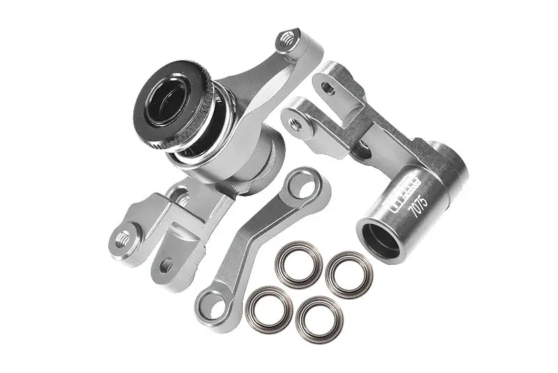 Aluminum 7075-T6 Front Steering Assembly For 1:10 Traxxas Slash 4X4 / Deegan 38 / Rustler 4X4 / Stampede 4X4 / Hoss 4X4 / Bandit Vxl / Slash 2Wd / Bandit Xl-5 2Wd / 2Wd Rustler / 1:7 Xo-1 Upgrades - Silver 1