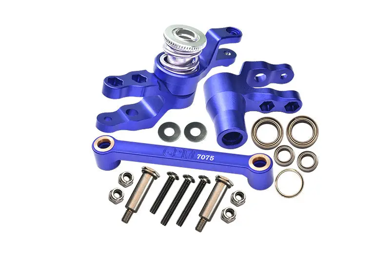 Aluminum 7075-T6 Front Steering Assembly For Traxxas 1:10 4Wd Maxx 89076-4 / 4Wd Maxx With Widemaxx 89086-4 / 1:8 4Wd Maxx Slash 6S 102076-4 Upgrades - Blue 1
