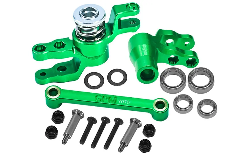 Aluminum 7075-T6 Front Steering Assembly For Traxxas 1:10 4Wd Maxx 89076-4 / 4Wd Maxx With Widemaxx 89086-4 / 1:8 4Wd Maxx Slash 6S 102076-4 Upgrades - Green 1