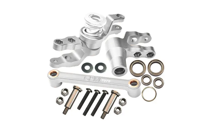 Aluminum 7075-T6 Front Steering Assembly For Traxxas 1:10 4Wd Maxx 89076-4 / 4Wd Maxx With Widemaxx 89086-4 / 1:8 4Wd Maxx Slash 6S 102076-4 Upgrades - Silver 1