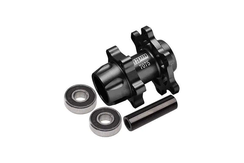 Aluminum 7075-T6 Front Wheel Hub Hex (Enlarged Inner Bearing) For Losi 1:4 Promoto-Mx Motorcycle Motorbike Rtr Los06000 Los06002 Upgrades - Black 1