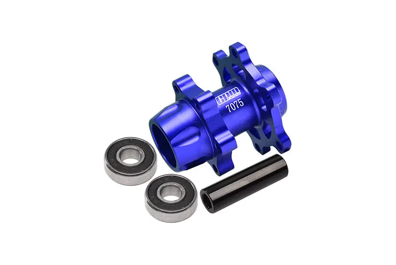 Aluminum 7075-T6 Front Wheel Hub Hex (Enlarged Inner Bearing) For Losi 1:4 Promoto-Mx Motorcycle Motorbike Rtr Los06000 Los06002 Upgrades - Blue 1