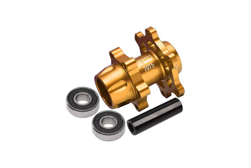 Aluminum 7075-T6 Front Wheel Hub Hex (Enlarged Inner Bearing) For Losi 1:4 Promoto-Mx Motorcycle Motorbike Rtr Los06000 Los06002 Upgrades - Gold 1