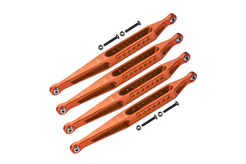 Aluminum 7075-T6 Lower Link Bar Set For Losi 1:8 Lmt 4Wd Solid Axle Monster Truck Los04022 / Son-Uva Digger Los04021 Upgrades - Orange 1