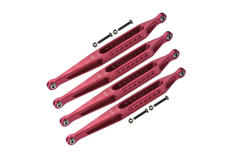 Aluminum 7075-T6 Lower Link Bar Set For Losi 1:8 Lmt 4Wd Solid Axle Monster Truck Los04022 / Son-Uva Digger Los04021 Upgrades - Red 1