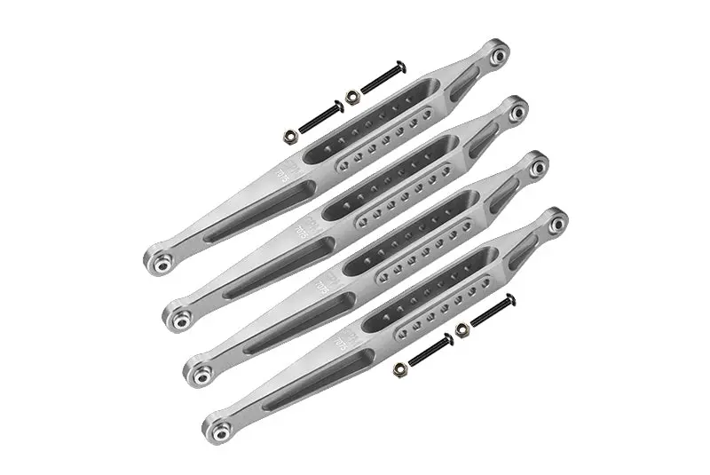 Aluminum 7075-T6 Lower Link Bar Set For Losi 1:8 Lmt 4Wd Solid Axle Monster Truck Los04022 / Son-Uva Digger Los04021 Upgrades - Silver 1