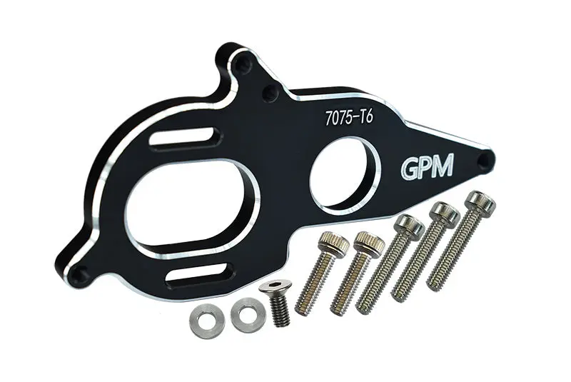 Aluminum 7075-T6 Motor Heatsink Plate For Arrma 1:8 Kraton 6S / Vendetta 3S / Typhon Tlr Tuned / 1:10 Granite / Big Rock 3S / Big Rock V3 3S / Kraton 4S / Vorteks 3S - 9Pc Set Black 1
