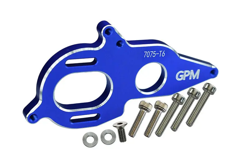 Aluminum 7075-T6 Motor Heatsink Plate For Arrma 1:8 Kraton 6S / Vendetta 3S / Typhon Tlr Tuned / 1:10 Granite / Big Rock 3S / Big Rock V3 3S / Kraton 4S / Vorteks 3S - 9Pc Set Blue 1