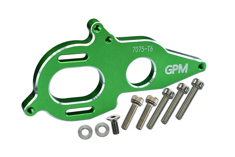 Aluminum 7075-T6 Motor Heatsink Plate For Arrma 1:8 Kraton 6S / Vendetta 3S / Typhon Tlr Tuned / 1:10 Granite / Big Rock 3S / Big Rock V3 3S / Kraton 4S / Vorteks 3S - 9Pc Set Green 1