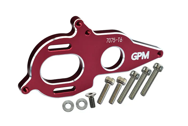 Aluminum 7075-T6 Motor Heatsink Plate For Arrma 1:8 Kraton 6S / Vendetta 3S / Typhon Tlr Tuned / 1:10 Granite / Big Rock 3S / Big Rock V3 3S / Kraton 4S / Vorteks 3S - 9Pc Set Red 1