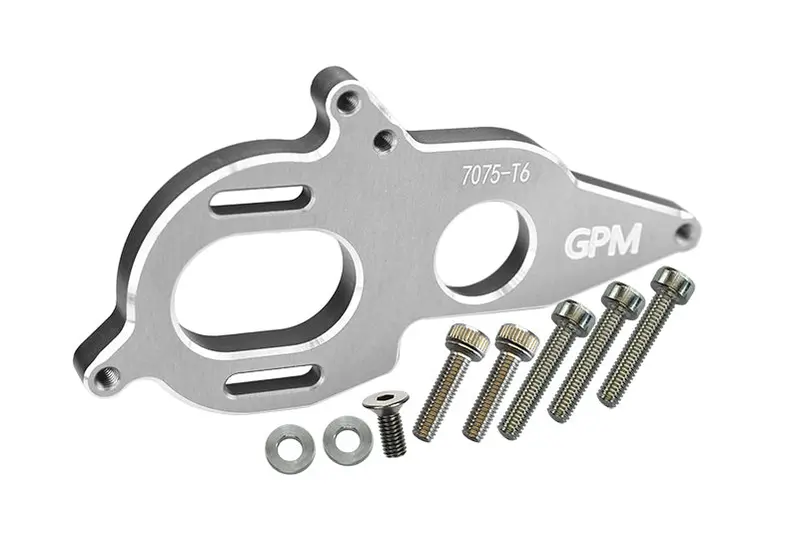 Aluminum 7075-T6 Motor Heatsink Plate For Arrma 1:8 Kraton 6S / Vendetta 3S / Typhon Tlr Tuned / 1:10 Granite/Big Rock 3S / Big Rock V3 3S / Kraton 4S / Vorteks 3S - 9Pc Set Silver 1