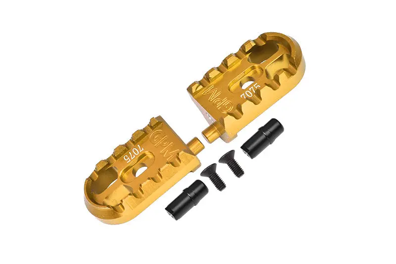 Aluminum 7075-T6 Motorcycle Foot Pegs Set For Losi 1:4 Promoto-Mx Motorcycle Motorbike Rtr Los06000 Los06002 Upgrades - Gold 1