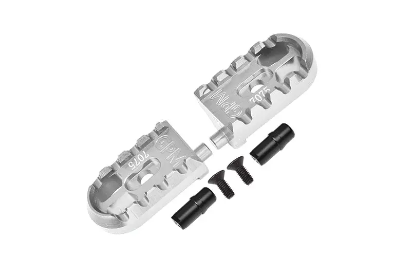Aluminum 7075-T6 Motorcycle Foot Pegs Set For Losi 1:4 Promoto-Mx Motorcycle Motorbike Rtr Los06000 Los06002 Upgrades - Silver 1
