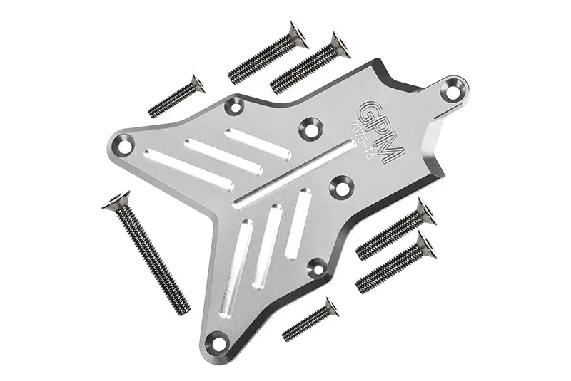 Aluminum 7075-T6 Rear Chassis Protection Plate For Traxxas 1/8 4Wd Sledge Monster Truck 95076-4 - 8Pc Set Silver 1