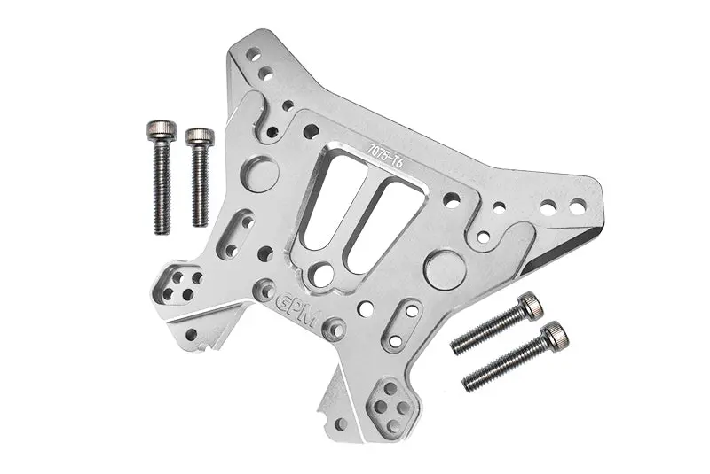 Aluminum 7075-T6 Rear Damper Plate For Traxxas 1/8 4Wd Sledge Monster Truck 95076-4 - 5Pc Set Silver 1