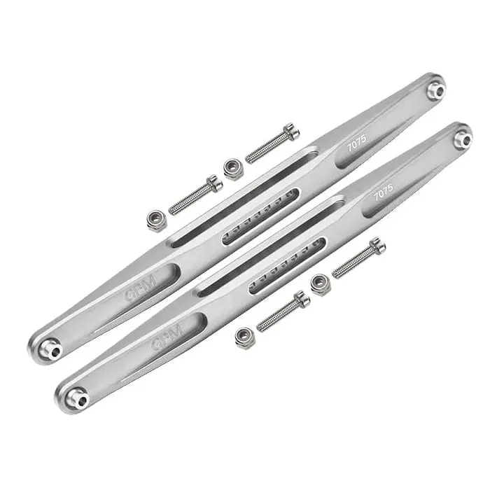 Aluminum 7075-T6 Rear Trailing Arm Lower Links For Traxxas 1:7 Unlimited Desert Racer Udr Pro-Scale 4X4 (#85076-4) Upgrades - Silver 1