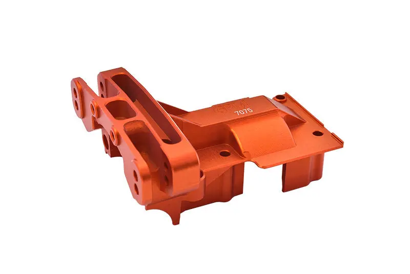 Aluminum 7075-T6 Rear Upper Bulkhead For 1:5 Traxxas X Maxx 8S 77086-4 / Xrt 8S 78086-4 Monster Truck Upgrades - Orange 1