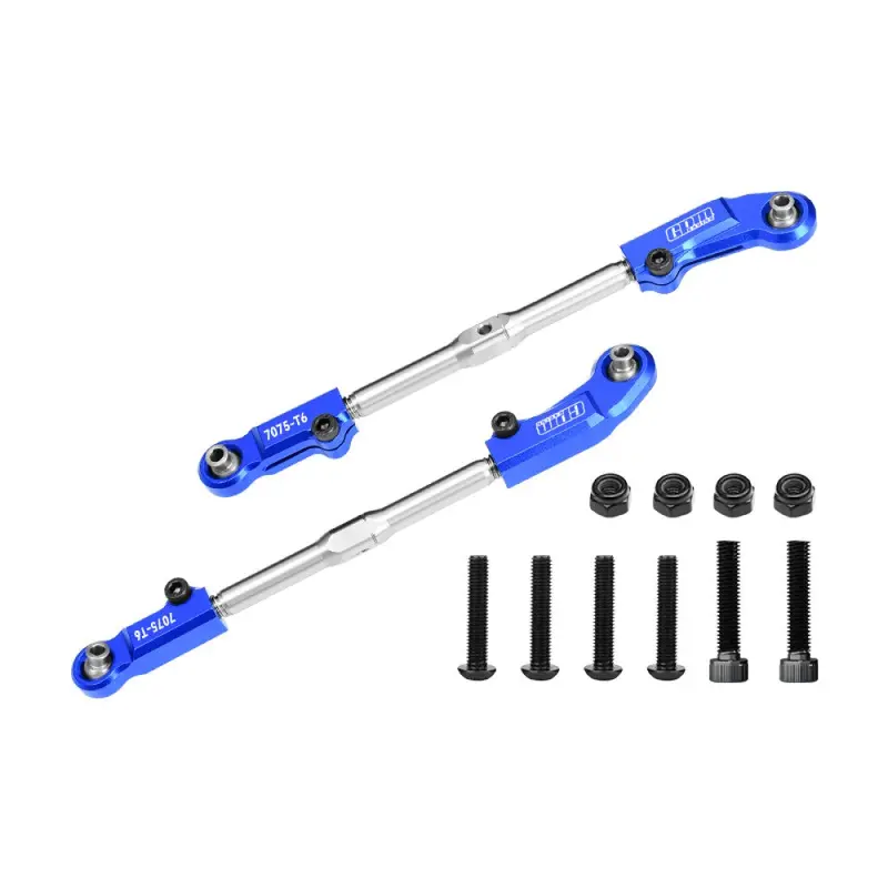 Aluminum 7075-T6 + Stainless Steel Adjustable Front Steering Tie Rod For Arrma 1:8 Kraton 6S Exb V2 V6 / Notorious V5 V6 / Outcast / Talion / 1:7 Big Rock 6S Upgrades - Blue 1