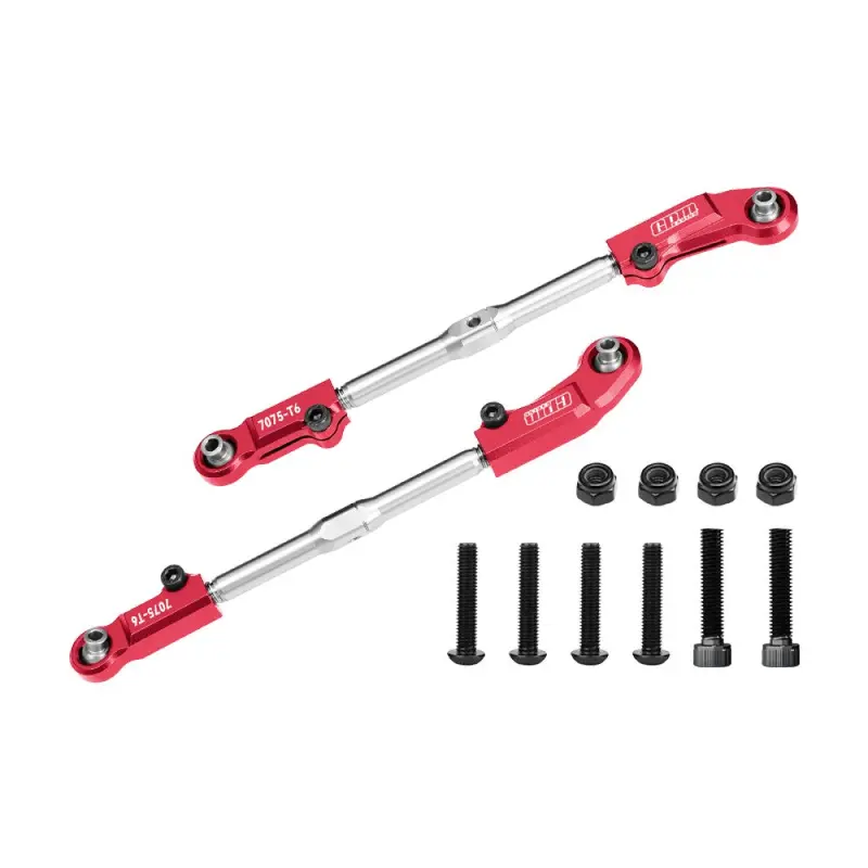 Aluminum 7075-T6 + Stainless Steel Adjustable Front Steering Tie Rod For Arrma 1:8 Kraton 6S Exb V2 V6 / Notorious V5 V6 / Outcast / Talion / 1:7 Big Rock 6S Upgrades - Red 1