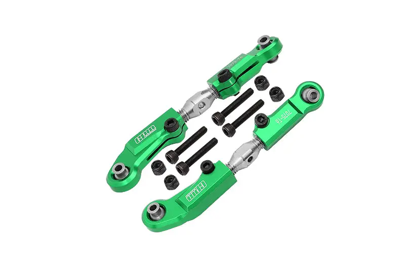 Aluminum 7075-T6 + Stainless Steel Adjustable Front Steering Tie Rod Turnbuckles For Arrma 1:7 Limitless-Ara109011 / Limitless V2-Ara7116v2 /  Infraction 6S-Ara109001 / Infraction V2-Ara7615v2 / 1:8 Typhon 6S-Ara106046 - Green 1