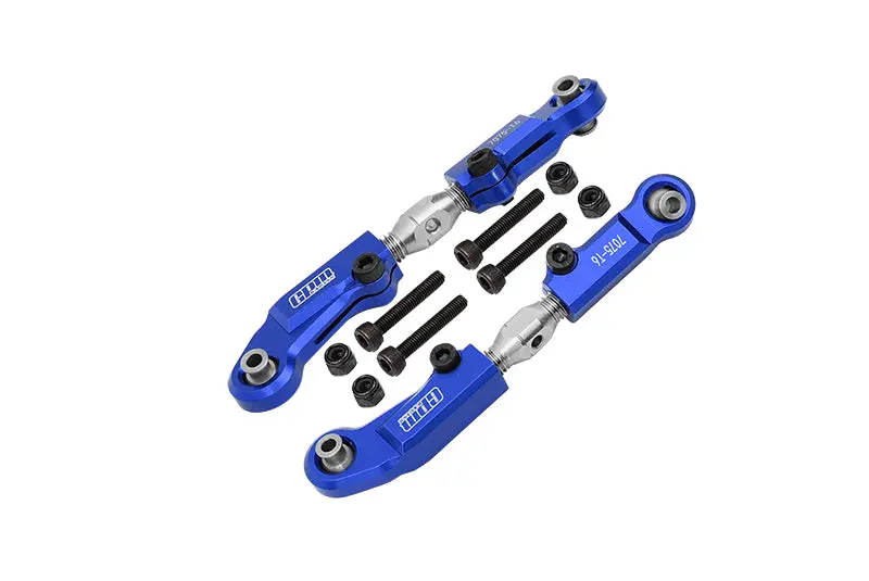 Aluminum 7075-T6 + Stainless Steel Adjustable Front Steering Tie Rod Turnbuckles For Arrma 1:7 Limitless-Ara109011 / Limitless V2-Ara7116v2 /  Infraction 6S-Ara109001 / Infraction V2-Ara7615v2 / 1:8 Typhon 6S-Ara106046 - Blue 1