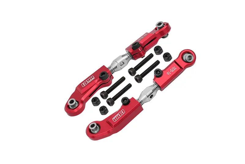 Aluminum 7075-T6 + Stainless Steel Adjustable Front Steering Tie Rod Turnbuckles For Arrma 1:7 Limitless-Ara109011 / Limitless V2-Ara7116v2 /  Infraction 6S-Ara109001 / Infraction V2-Ara7615v2 / 1:8 Typhon 6S-Ara106046 - Red 1