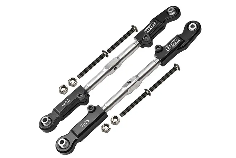 Aluminum 7075-T6 + Stainless Steel Rear Camber Links For Arrma 1/8 4Wd Electric Talion 6S Blx Ara106048 Upgrades - Black 1