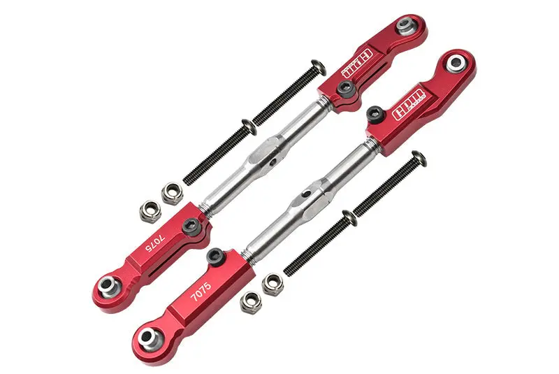 Aluminum 7075-T6 + Stainless Steel Rear Camber Links For Arrma 1/8 4Wd Electric Talion 6S Blx Ara106048 Upgrades - Red 1