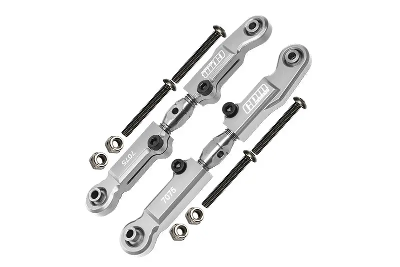 Aluminum 7075-T6 + Stainless Steel Rear Camber Links For Arrma 1:7 Limitless All-Road / Imitless V2 / Infraction 6S / Infraction 6S V2 / Felony 6S / 1:8 Typhon 6S / Typhon 6S V5 - Silver 1