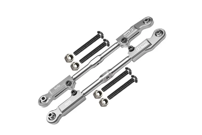 Aluminum 7075-T6 + Stainless Steel Rear Camber Links For Arrma 1:8 Kraton 6S / Outcast 6S / Talion 6S / Notorious 6S / Kraton Exb / Kraton 6S V5 / Notorious 6S V5 / 1:7 Fireteam 6S Upgrades - Silver 1