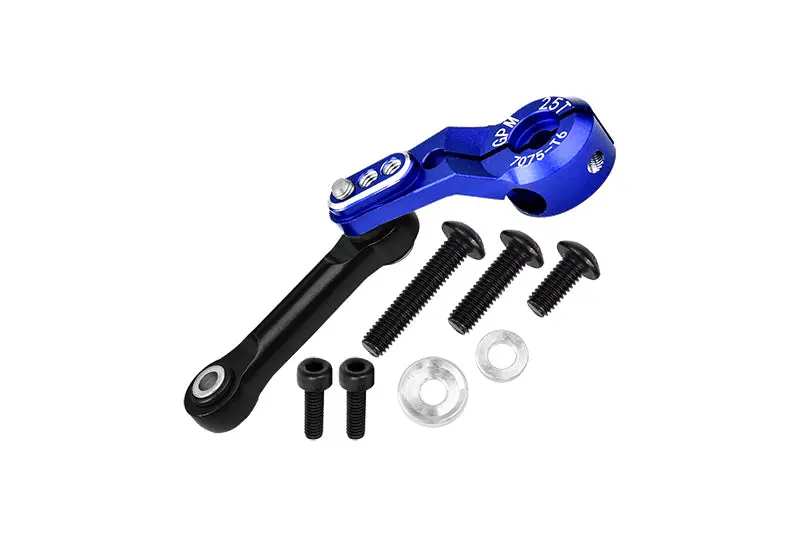 Aluminum 7075-T6 Tie Rod + 25T Servo Horn (Silver Inlay Version) For Traxxas 1/8 4Wd Sledge Monster Truck 95076-4 - 9Pc Set Blue 1