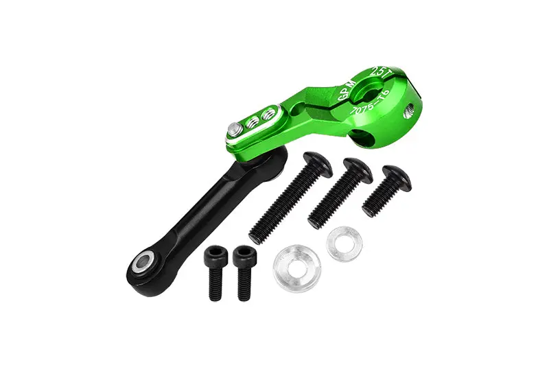 Aluminum 7075-T6 Tie Rod + 25T Servo Horn (Silver Inlay Version) For Traxxas 1/8 4Wd Sledge Monster Truck 95076-4 - 9Pc Set Green 1