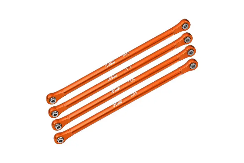 Aluminum 7075-T6 Upper Link Bar Set For Losi 1:8 Lmt 4Wd Solid Axle Monster Truck Los04022 / Son-Uva Digger Los04021 Upgrades - Orange 1
