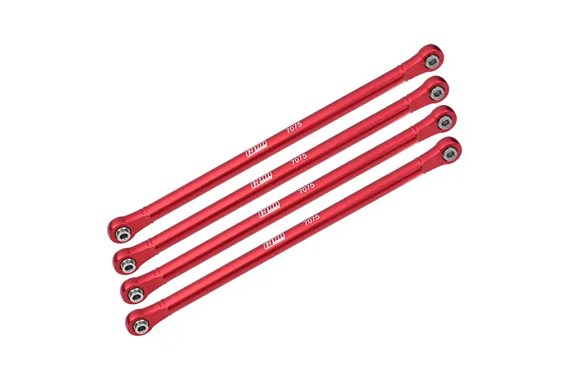Aluminum 7075-T6 Upper Link Bar Set For Losi 1:8 Lmt 4Wd Solid Axle Monster Truck Los04022 / Son-Uva Digger Los04021 Upgrades - Red 1