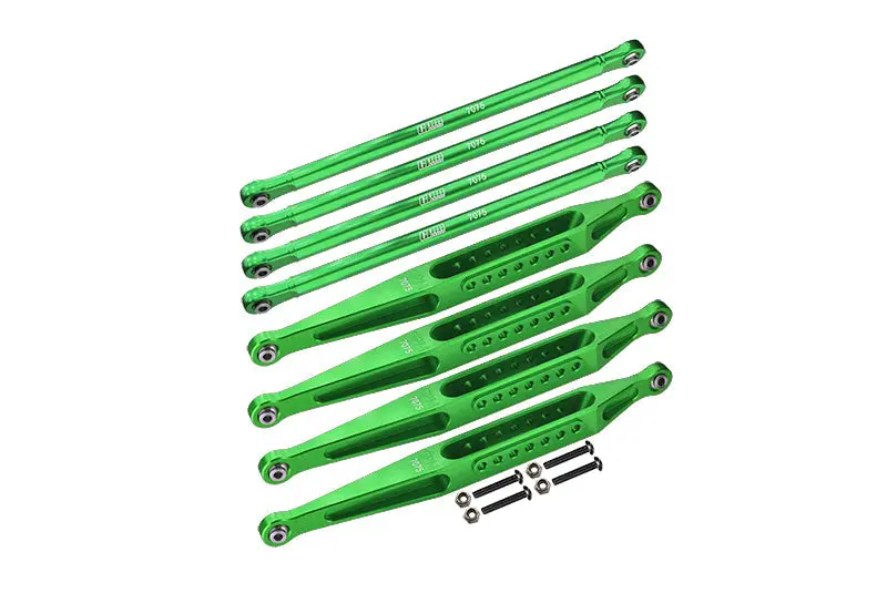Aluminum 7075-T6 Upper & Lower Link Bar Set For Losi 1:8 Lmt 4Wd Solid Axle Monster Truck Los04022 / Son-Uva Digger Los04021 Upgrades - Green 1