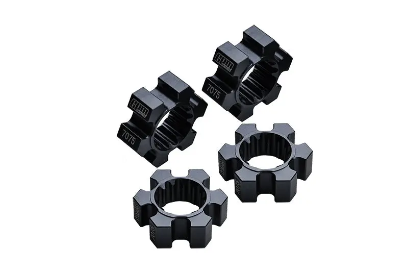 Aluminum 7075-T6 Wheel Hex Hubs 4Pc Set For 1:5 Traxxas X Maxx 6S / X Maxx 8S / Xrt 8S Monster Truck Upgrades - Black 1