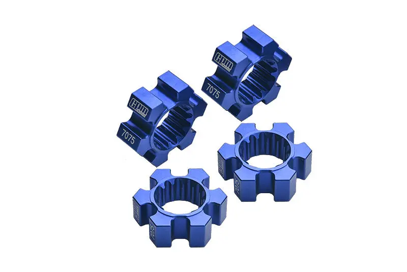 Aluminum 7075-T6 Wheel Hex Hubs 4Pc Set For 1:5 Traxxas X Maxx 6S / X Maxx 8S / Xrt 8S Monster Truck Upgrades - Blue 1