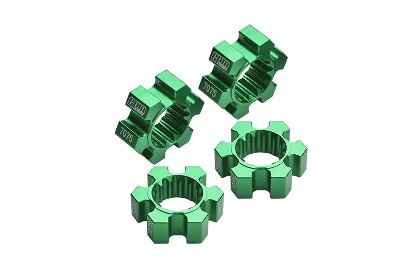 Aluminum 7075-T6 Wheel Hex Hubs 4Pc Set For 1:5 Traxxas X Maxx 6S / X Maxx 8S / Xrt 8S Monster Truck Upgrades - Green 1