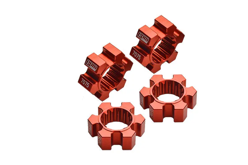 Aluminum 7075-T6 Wheel Hex Hubs 4Pc Set For 1:5 Traxxas X Maxx 6S / X Maxx 8S / Xrt 8S Monster Truck Upgrades - Orange 1