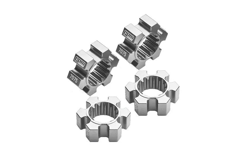 Aluminum 7075-T6 Wheel Hex Hubs 4Pc Set For 1:5 Traxxas X Maxx 6S / X Maxx 8S / Xrt 8S Monster Truck Upgrades - Silver 1