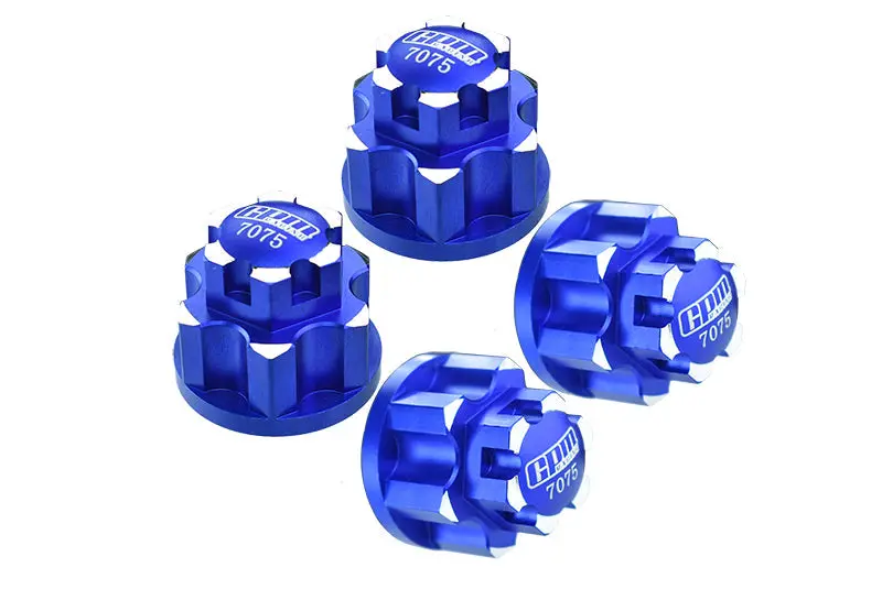 Aluminum 7075-T6 Wheel Lock For For Arrma 1:5 Kraton 8S / Outcast 8S / Kraton Exb Roller / Outcast Exb Roller Upgrades - Blue 1