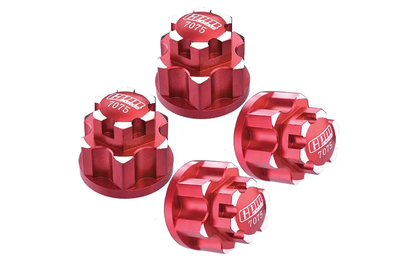 Aluminum 7075-T6 Wheel Lock For For Arrma 1:5 Kraton 8S / Outcast 8S / Kraton Exb Roller / Outcast Exb Roller Upgrades - Red 1