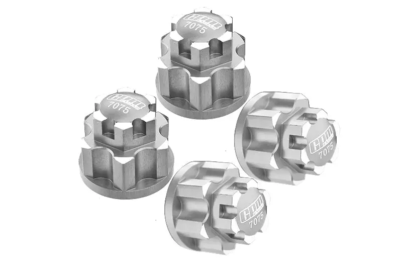 Aluminum 7075-T6 Wheel Lock For For Arrma 1:5 Kraton 8S / Outcast 8S / Kraton Exb Roller / Outcast Exb Roller Upgrades - Silver 1