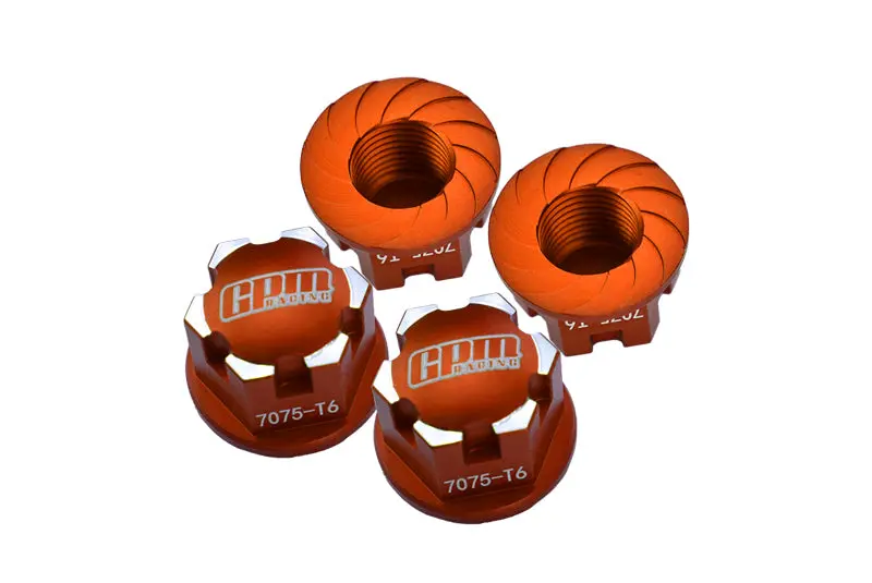 Aluminum 7075-T6 Wheel Lock For Traxxas 1:10 E-Revo 2.0 Vxl-86086-4 / Maxx With Widemaxx-89086-4 / 1:8 4Wd Sledge-95076-4 Monster Truck Upgrades - Orange 1