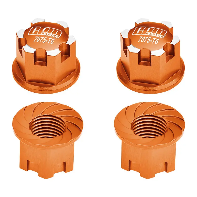 Aluminum 7075-T6 Wheel Lock For Traxxas 1:8 4Wd Sledge / 1:5 X Maxx / Xrt 8S / 1:6 Sand Car 8S / 1:10 E-Revo 2.0 Vxl / 1:10 Maxx With Widemaxx - Orange 1
