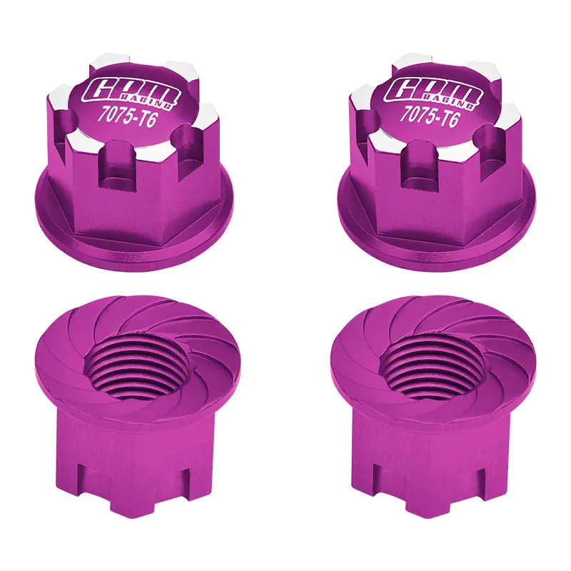 Aluminum 7075-T6 Wheel Lock For Traxxas 1:8 4Wd Sledge / 1:5 X Maxx / Xrt 8S / 1:6 Sand Car 8S / 1:10 E-Revo 2.0 Vxl / 1:10 Maxx With Widemaxx - Purple 1