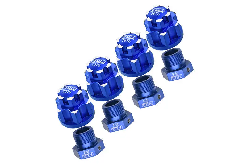 Aluminum 7075-T6 Wheel Lock + Wheel Hex For Arrma 1:5 4Wd Kraton 8S Blx / Outcast 8S Blx / Kraton Exb / Outcast Exb Upgrades - Blue 1