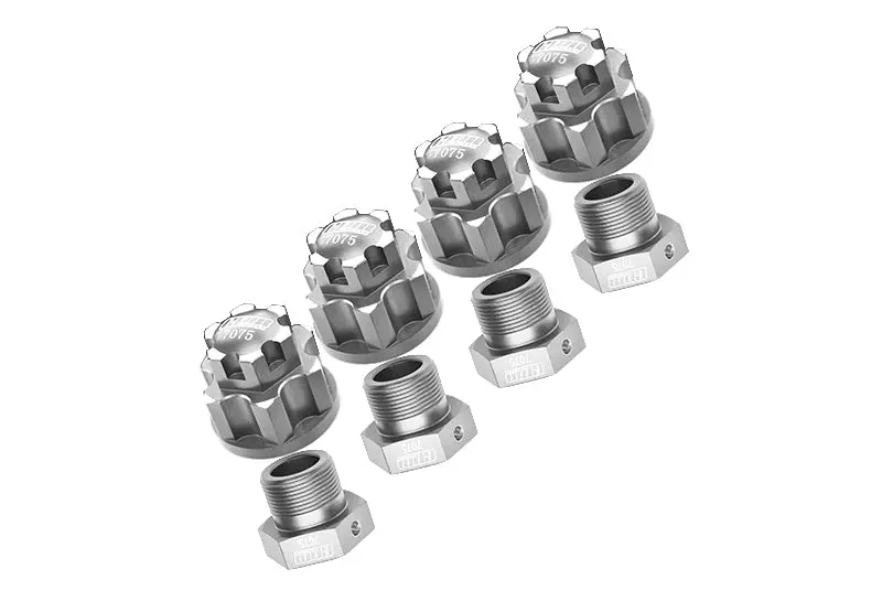 Aluminum 7075-T6 Wheel Lock + Wheel Hex For Arrma 1:5 4Wd Kraton 8S Blx / Outcast 8S Blx / Kraton Exb / Outcast Exb Upgrades - Silver 1