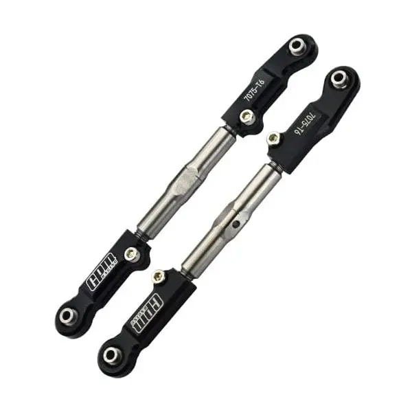 Aluminum 7075-T6+Stainless Steel Adjustable Front Steering Tie Rod For Traxxas 1/8 4Wd Sledge Monster Truck 95076-4 - Black 1