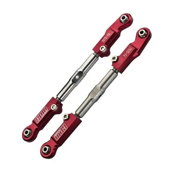 Aluminum 7075-T6+Stainless Steel Adjustable Front Steering Tie Rod For Traxxas 1/8 4Wd Sledge Monster Truck 95076-4 - Red 1
